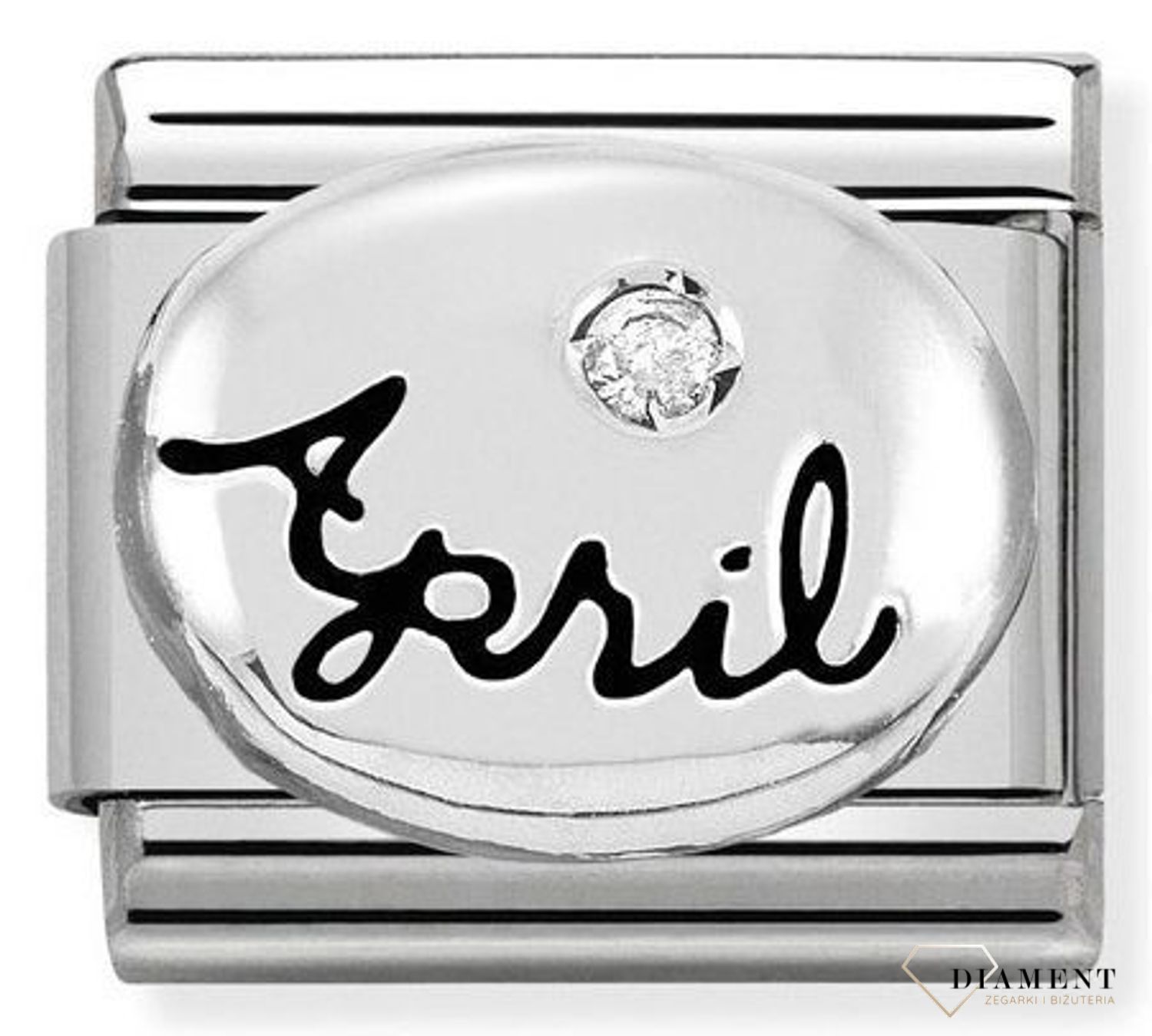 Nomination Link 925 zawieszka srebro 'Kamień urodzinowy kwiecień diament' 330505 04 biżuteria nomination nomination zawieszki nomination baza.jpg